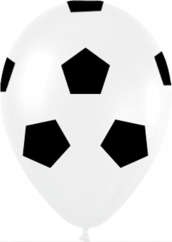 Ballonnen Voetbal Zwart/ Wit, 8 stuks, verjaardag, Thema feest,  Voetbal, 100% biologisch afbreekbaar.