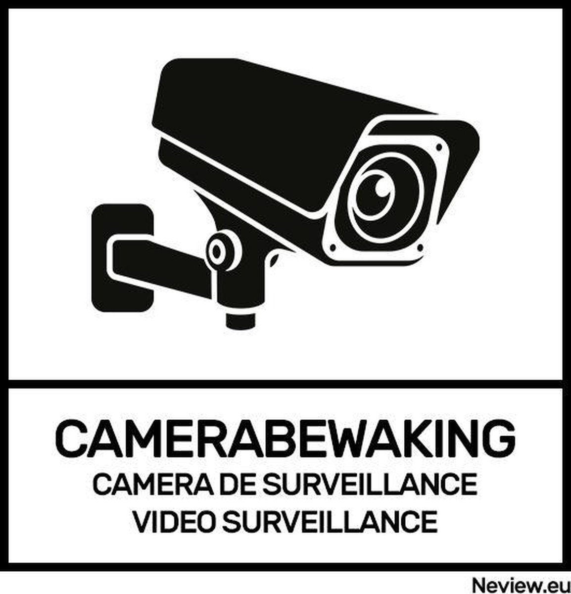 Sticker camerabewaking - 15x15 cm - 3 talen