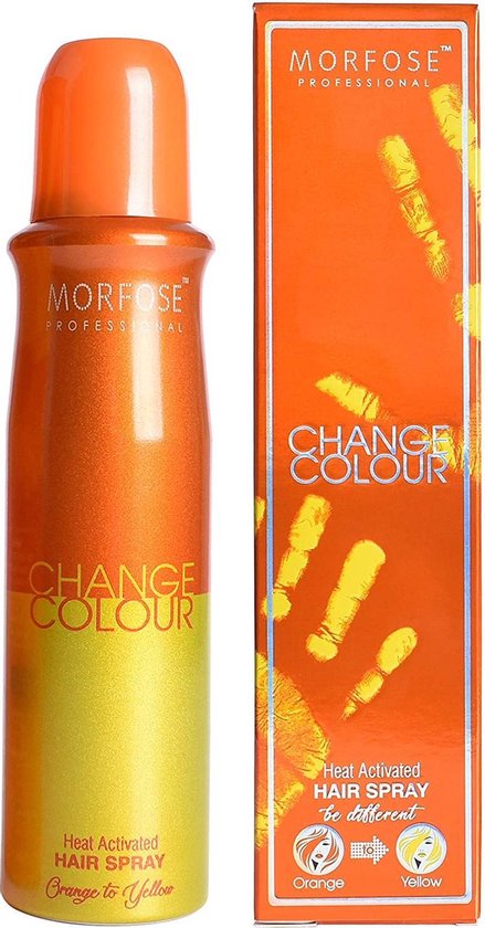 Morfose - Change Colour - Hair Spray - Hair Color Spray - Oranje to Yellow  | bol.com