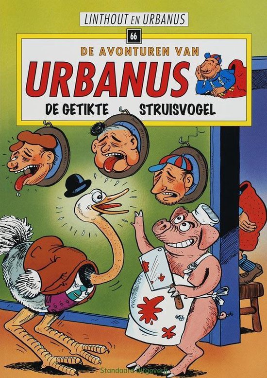Cover van het boek 'Urbanus / 66 De getikte struisvogel' van W. Linthout en  Urbanus