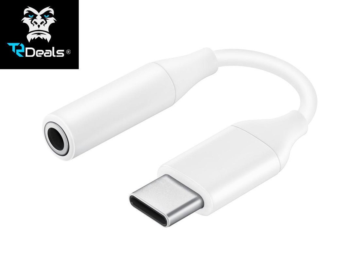 TR Deals - USB-C naar AUX jack (3,5mm) adapter (wit) - USB Type C naar