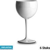 6x Witte Onbreekbare Wijnglazen 40cl - Uit Polycarbonaat Kunststof - Balloon Glas - Erg Trendy - PGplastics