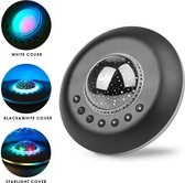 White Noise Machine (Zwart) - Witte Ruis Apparaat - Slaaptrainer - Sterren projector - Sterrenhemel - Draadloos - inclusief oplaadbare batterij - Slaaptherapie - Nachtlamp - Kinder