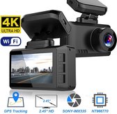 DrPhone Dashcam D07 - 4K - 3840x2160 - Ultra HD - Dashcam - Angle de vue 170 ° - Caméra de tableau de bord avec vision nocturne - WiFi