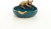 Asbak - Porseleinen schaal - Bronzen Beer - 5,7 cm hoog
