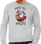 Foute Kerstsweater / Kersttrui Northpole roulette grijs voor heren - Kerstkleding / Christmas outfit S