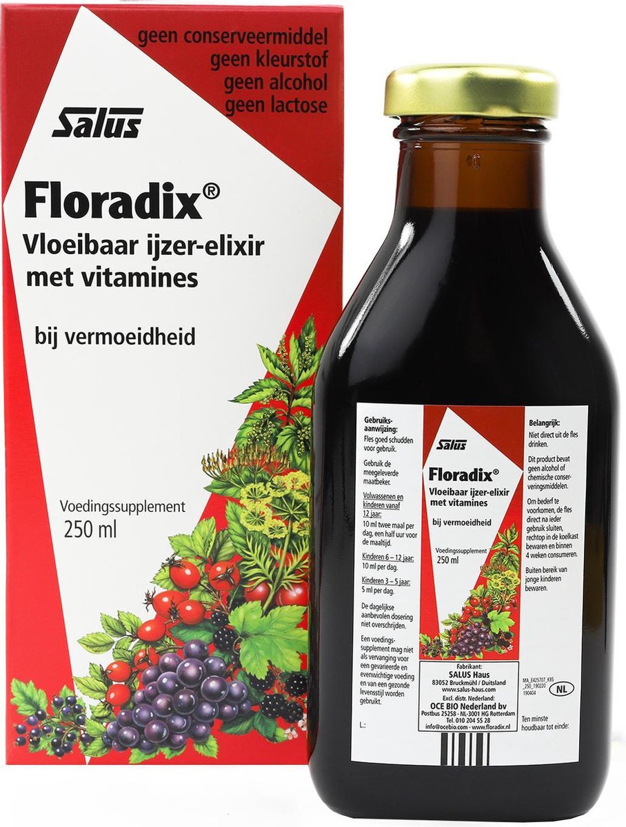 Salus Floradix IJzer-elixir 250ML Met Ijzer Vitamine | bol.com