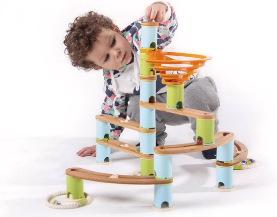 LOEF - educatieve knikkerbaan - duurzaam speelgoed - bamboe eco+ - advanced  kit -... | bol.com