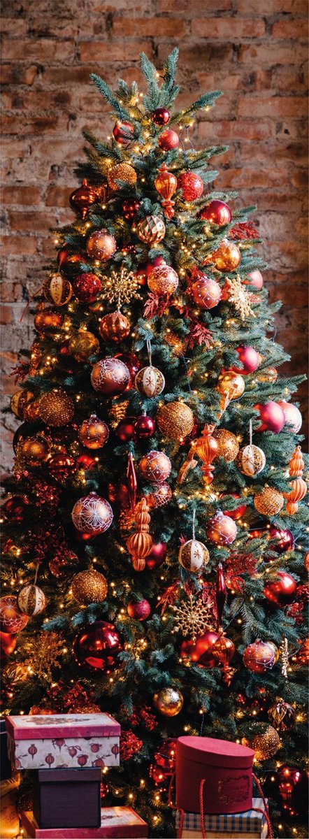 Happystreet Deursticker Kerstboom 70x190cm
