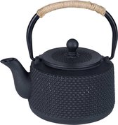Takachiko theepot zwart - 0.8L - hendel met geweven touw