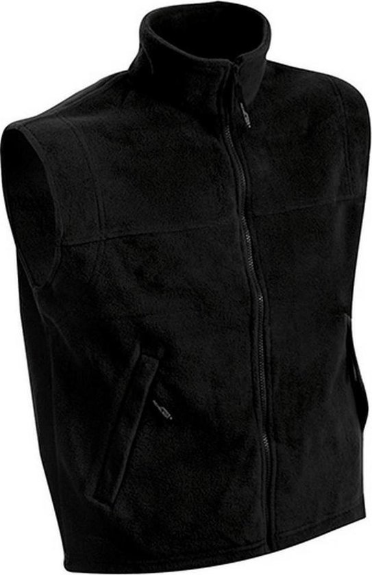 James and Nicholson Unisex Vlies Vest (Zwart)