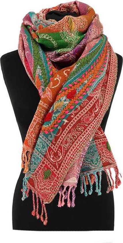 Inti Raymi Raymisa Wollen sjaal roze kabel steek casual uitstraling Accessoires Sjaals Wollen sjaals 