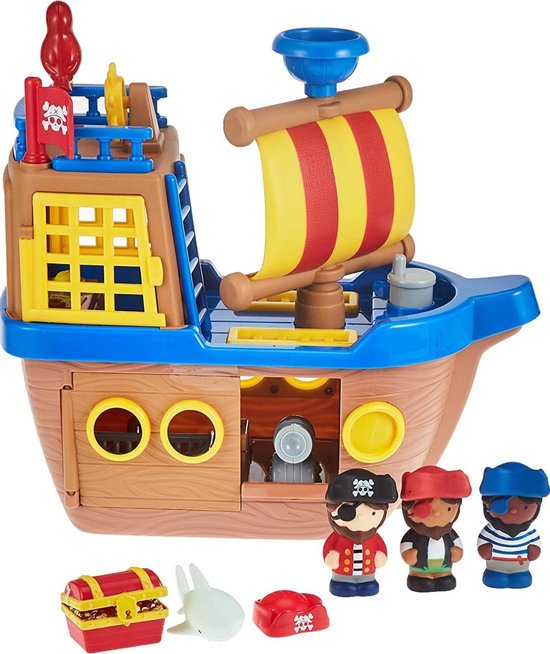 Piraten schip- play go - speelgoed - Peuterspeelgoed - piratenschip met  licht en geluid | bol.com