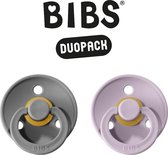 BIBS Fopspeen - Maat 2 (6-18 maanden) DUOPACK - Smoke & Dusty Lilac - BIBS tutjes - BIBS sucettes