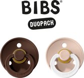 BIBS Fopspeen - Maat 2 (6-18 maanden) DUOPACK - Mocha & Blush Night - BIBS tutjes - BIBS sucettes