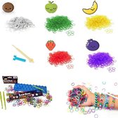 3300 delig loombands starters pakket met geur elastiekjes, loombord, loomhaaknaald en S-clips