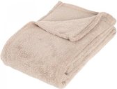 Fleece deken/fleeceplaid beige 125 x 150 cm polyester - Bankdeken - Fleece deken - Fleece plaid