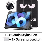 Smart Cover Book Case Hoesje Geschikt Voor Apple iPad Air 2020 (4) 10.9 Inch - Tri-Fold Multi-Stand Flip Sleeve Met Pencil Houder - Smartcover Bookcase Front & Back Beschermhoes Me