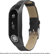 Zwart / Donkergrijs Denim bandje geschikt voor TomTom Touch / Touch Cardio - horlogeband - polsband - strap - spijkerstof