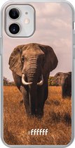 iPhone 12 Mini Hoesje Transparant TPU Case - Elephants #ffffff