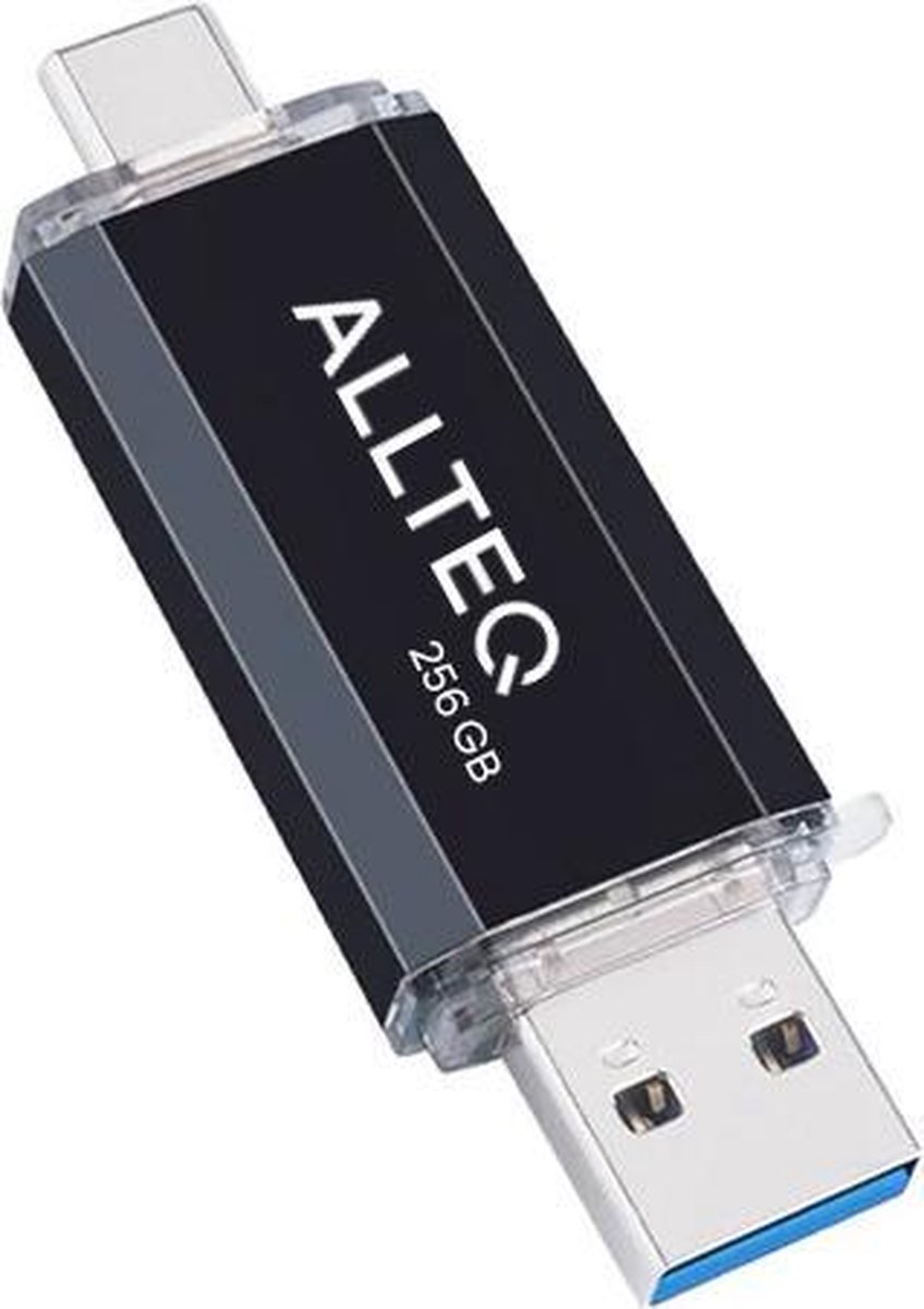 bol.com | USB stick | Dual USB | USB C | 256 GB | Zwart | Allteq