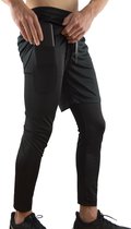 MVLOUS Sportbroek voor Heren - Lang - fitness broek met mobiel zak - 2 in 1 sportbroekje - Zwart - XXL