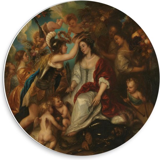 Forex Wandcirkel - Oude meesters - Allegorie op de vrede, Jan Lievens, 1652 - 30x30cm Foto op Wandcirkel (met ophangsysteem)