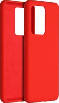 Accezz Hoesje Geschikt voor Samsung Galaxy S20 Ultra Hoesje Siliconen - Accezz Liquid Silicone Backcover - Rood