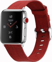Compatible apple watch bandjes - By Qubix - Canvas bandje - Rood - Geschikt voor Apple Watch 38mm / 40mm / 41mm - Apple watch series 3/4/5/6/7