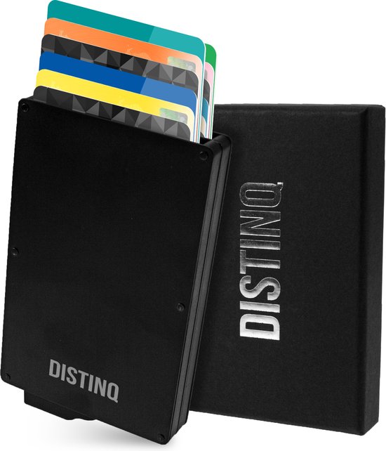DistinQ Pasjeshouder – dubbele creditcardhouder – geschikt tot 12 passen – Zwart - DistinQ