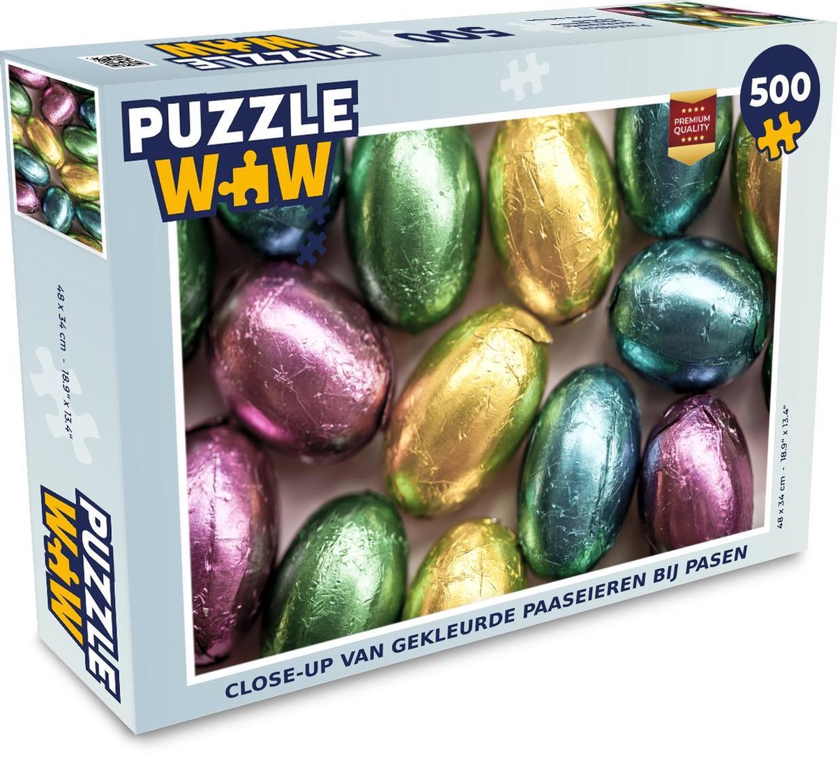 Puzzel 500 stukjes Pasen - Close-up van gekleurde paaseieren bij Pasen -  PuzzleWow... | bol.com