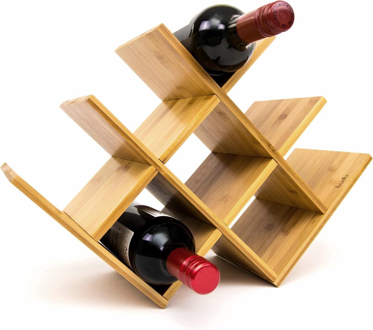 Budu Wine Rack Bamboe 8 Bouteilles - Wine Rack en bois - Casier à bouteilles  en bois -... | bol.com