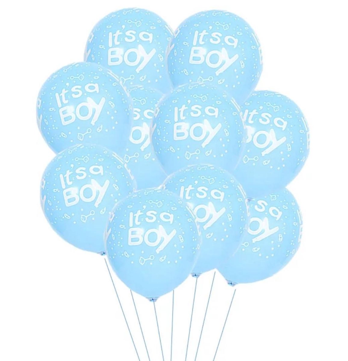 Blauwe Ballonnen Set 15 stuks met opdruk It`s a Boy - Babyshower - Kraam Cadeau - Geboorte - Hoera een Jongen