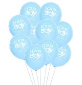 Blauwe Ballonnen Set 10 stuks met opdruk It`s a Boy - Babyshower - Kraam Cadeau - Geboorte - Hoera een Jongen