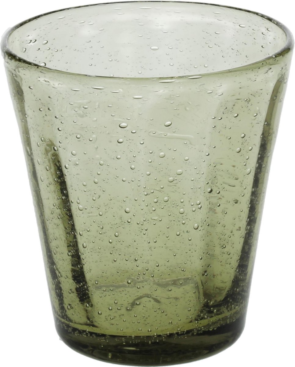 Tognana Kolors - Feestdagen tip - Tumbler- Glas - 34cl - mondgeblazen - olijf groen - set a 12 stuks