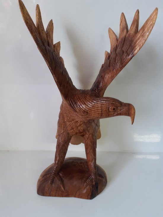 Adelaar beeld houten adelaar handgemaakt 29x18x10 cm | bol.com