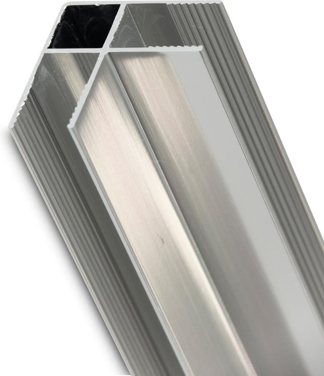 WOON-DISCOUNTER.NL - Hoekprofiel 200 cm 8 mm - Gepolijst aluminium - 991011