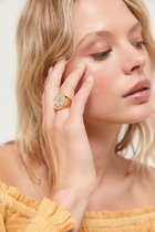 Ring Goud kleurig - RVS - Bandje Accessoires - Gouden Ring Signet Roestvrijstaal