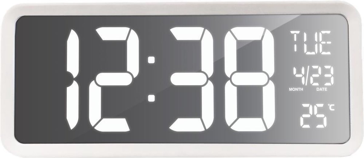 Horloge murale / horloge de table grands chiffres - date et jour -  thermomètre - grand... | bol