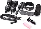 Doodadeals® Luxe BDSM Set | Bondage Set | 9-delig | Zwart | Leer