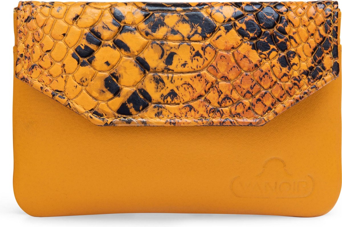 VANOIR portemonnee dames - RFID-Bescherming - leer - okergeel/croco
