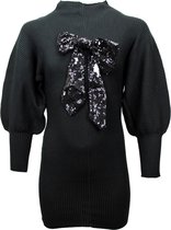 Babes & Binkies Jurkje gebreid wide strik zwart Meisjes Zwart - Maat 98/104