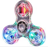 DrPhone FD5 – Fidget spinner LED LICHTJES, Met 3 led lampjes die van kleur veranderen nu met 4 verschillende licht standen SUPER GAAF EFFECT