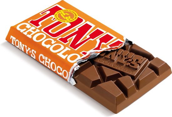 Tony's Chocolonely Chocolade Reep Melk Karamel Zeezout - Melkchocolade Reep - 180 gram - Tony's Chocolonely