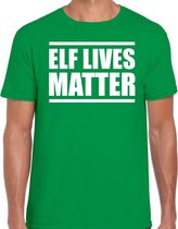 Elf  lives matter Kerstshirt / Kerst t-shirt groen voor heren - Kerstkleding / Christmas outfit M