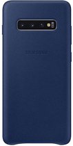 Samsung Lederen Cover - voor Samsung Galaxy S10 Plus - Blauw