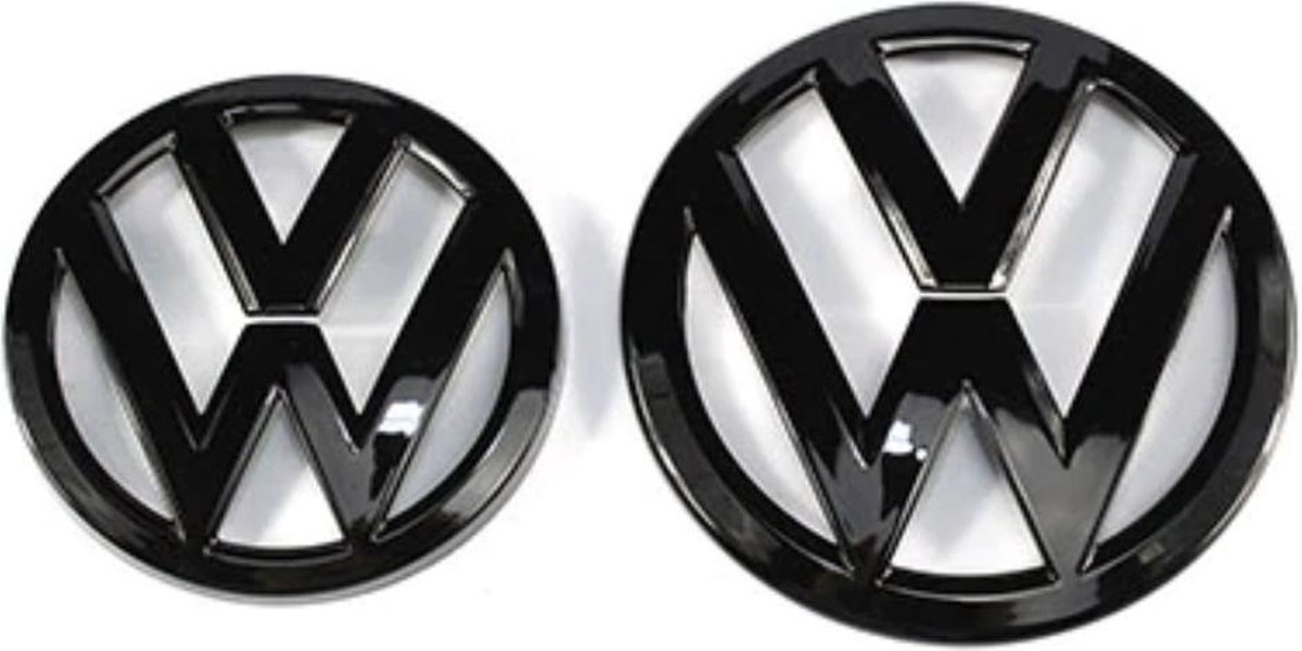 VW Volkswagen Golf 6 - Logo Embleem Set - Hoogglans Zwart - Set van 2 Stuks  - Voor- en... | bol.com