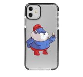 Hoesjes Atelier Zwart Frame Transparant Impact Case Dikke Grote Smurf voor IPhone 11 met ScreenProtector