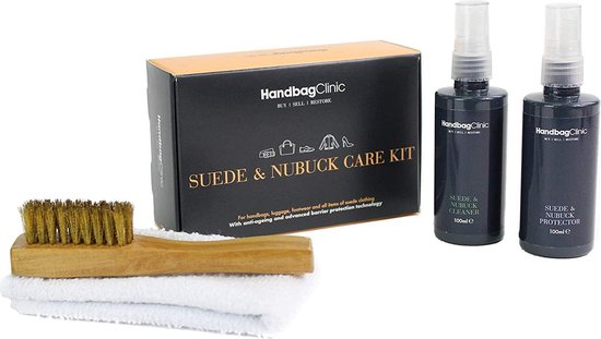 Leather Honey Suède & Nubuck Schoonmaakset - Reiniger, Beschermer, Borstel & Gum