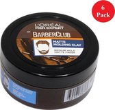 Loreal Men Expert - Haarpomade - Barberclub Matte Molding Clay  - 6 x 75ml - Voordeelverpakking